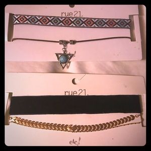 Rue 21 chokers one pack has 3 the other has 2 all!